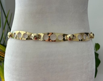 Retro Gold Tone Chain Link Geometric Hoop Adjustable Fashion  display picture 3