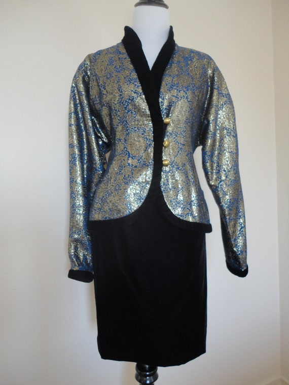 Designer Vintage Lanvin Velvet and Brocade Suit