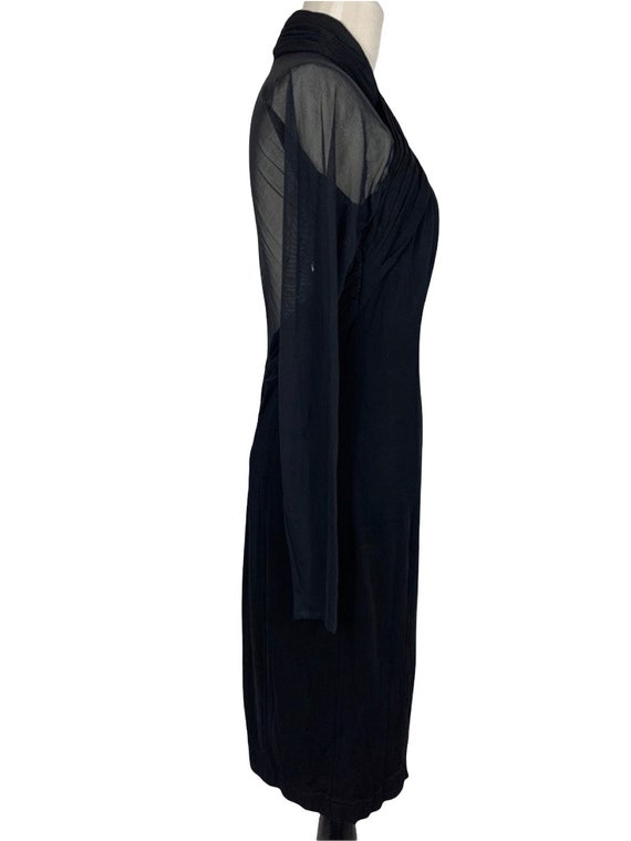 90's Sheer Black Bodycon Dress - image 3