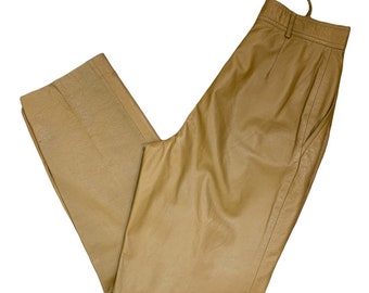 Vintage Pleated Leather Pants