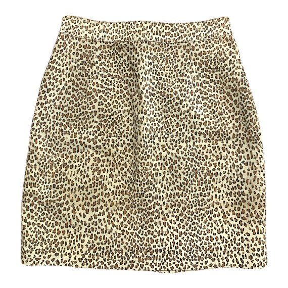 Leather Cheetah Print Skirt - image 2