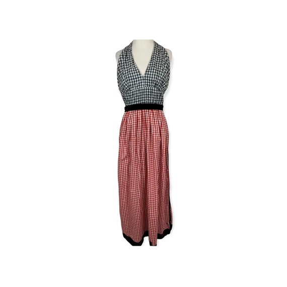 Gingham Halter Maxi Dress - image 1