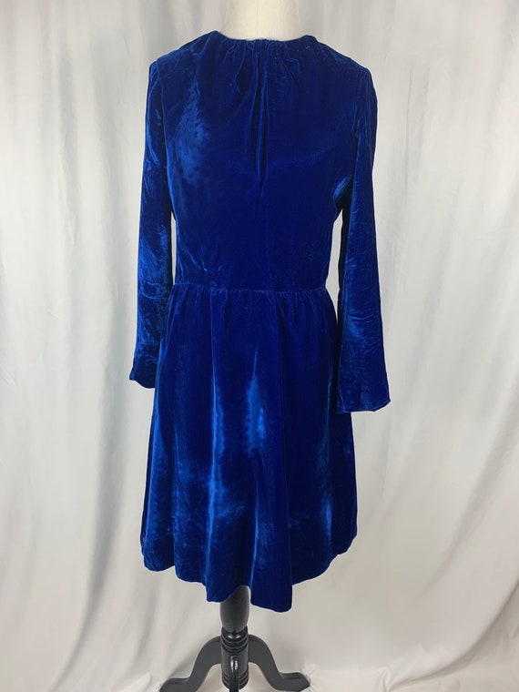 Vintage Royal Blue Velvet Dress