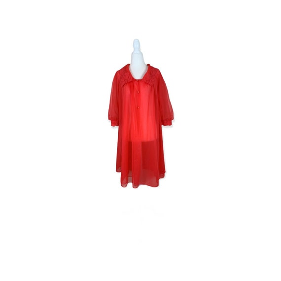 60's Sheer Red Valentines Day Robe