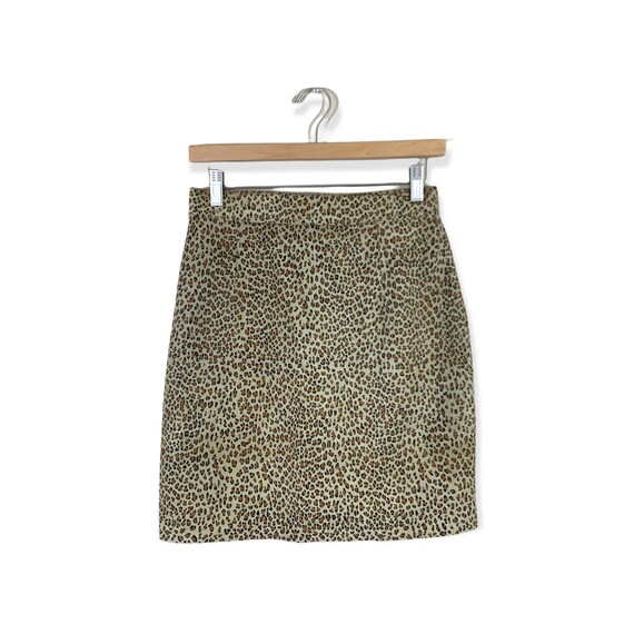 Leather Cheetah Print Skirt - image 4