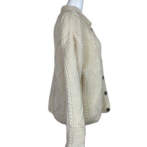 Vintage Irish Fisherman Style Cream Cardigan image 3