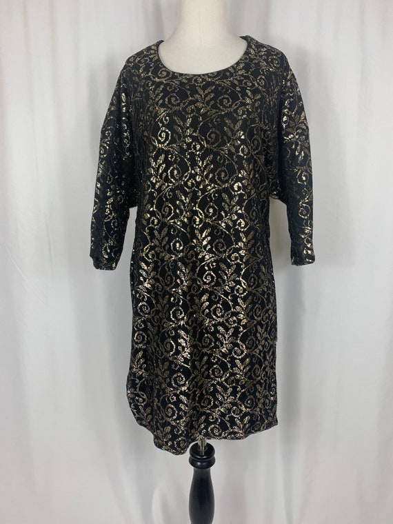 Vintage Black and Gold Lace Dress