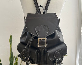 Brown Leather Mini Backpack