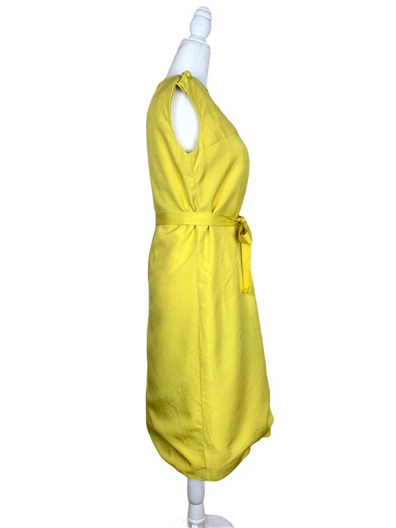 60's Yellow Silk Shift Dress - image 3