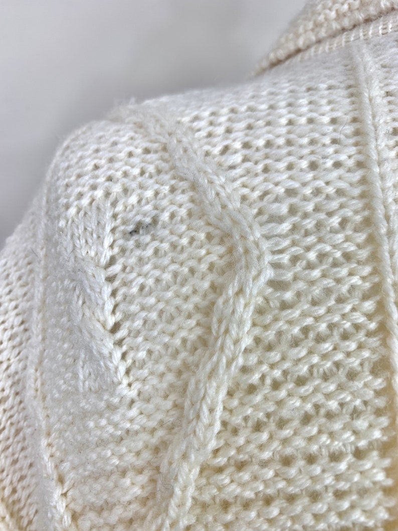 Vintage Irish Fisherman Style Cream Cardigan image 6