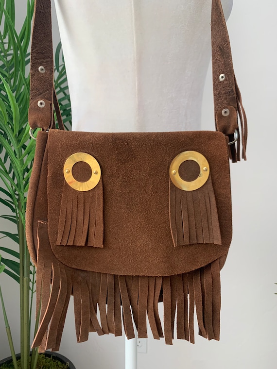 Handmade Delia Suede Leather Fringe Bucket Bag in Black by ABURY