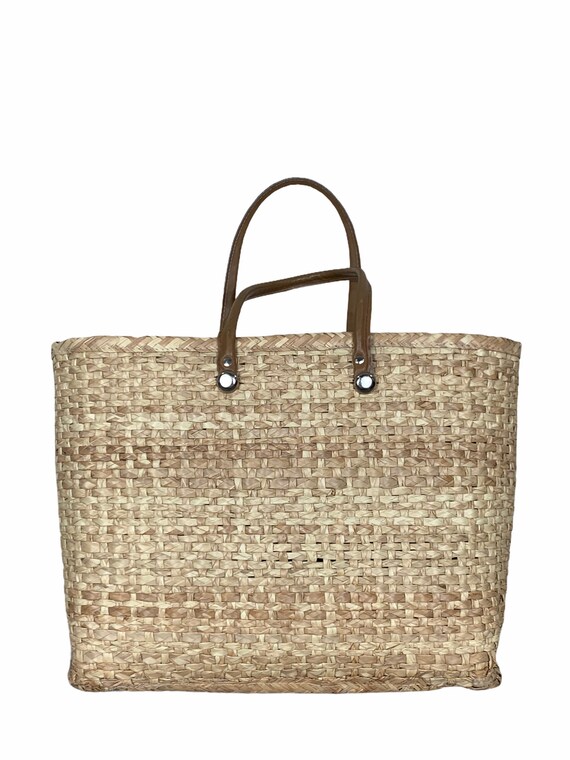 Mexican Embroidered Straw Tote Bag - image 4