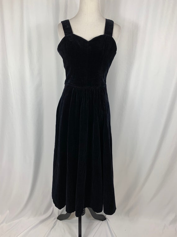 Vintage Louella Ballerino Black Velvet Dress