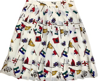 90’s Silk Tennis Style Pleated Skirt
