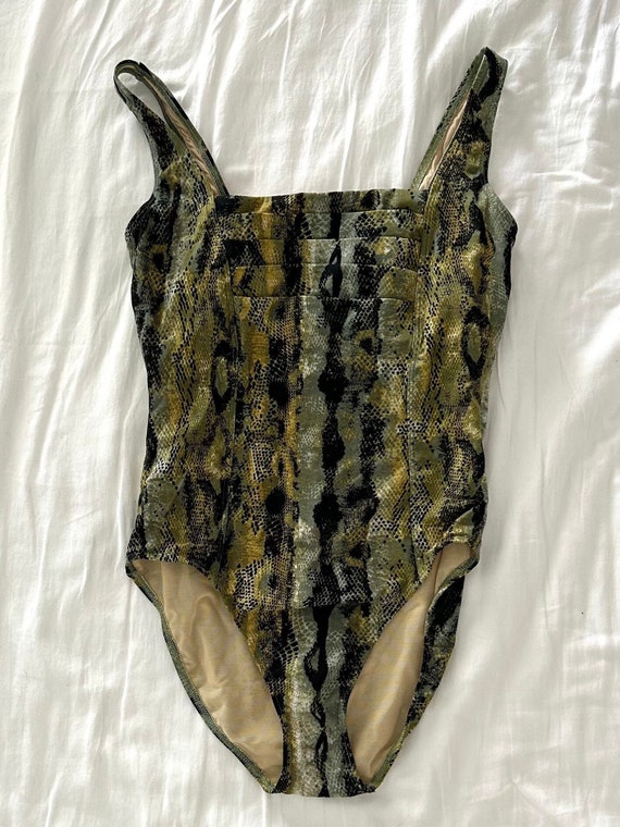 90’s Snakeskin Print Swimsuit