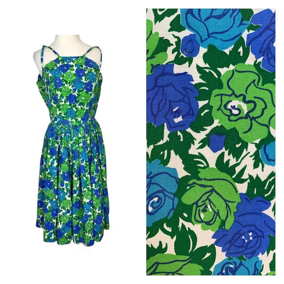 50’s Rose Print Fit and Flare Sundress. - image 1