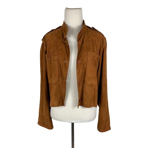 Vintage Rare 70's GUCCI Cropped Suede Jacket 42 - image 2