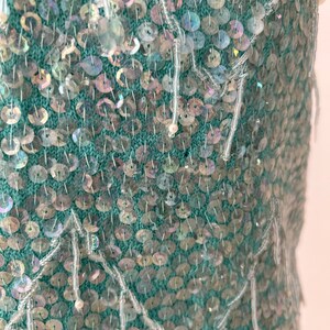 50's Blue Beaded Sequin Knit Shell image 5