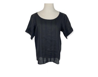 Yves Saint Laurent Silk Black Linen Blouse