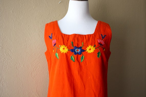 Vintage Mexican Embroidered Sun Dress