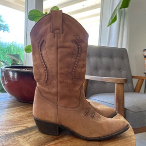 Brown Leather Western Boots 10