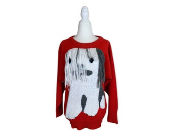 60's Sheepdog Novelty Pullover Sweater