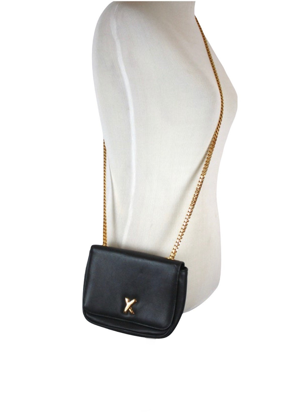 Paloma Picasso Crossbody Bag, Black Suede, Made in Italy