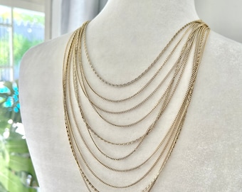 Multistrand Gold Tone Necklace