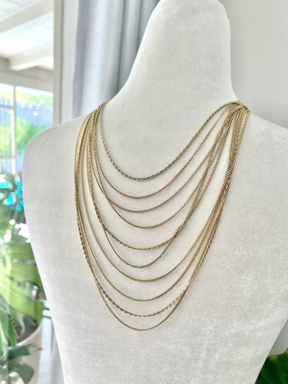 Multistrand Gold Tone Necklace