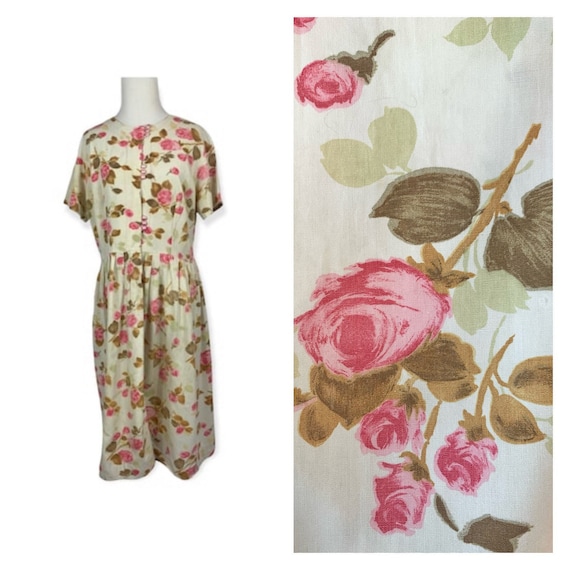 Rose Print Fit and Flare Sundress - image 1