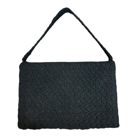 40's Black Corde Shoulder Bag - image 3