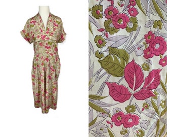 40s Floral Rayon Dress