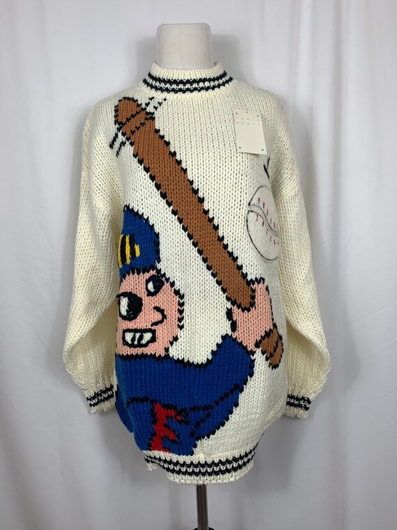 Vintage NWT Jamie Scott Baseball Novelty Sweater