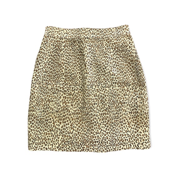 Leather Cheetah Print Skirt - image 1