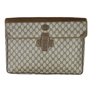 Bolsa de portfólio com logotipo vintage Gucci GG Plus