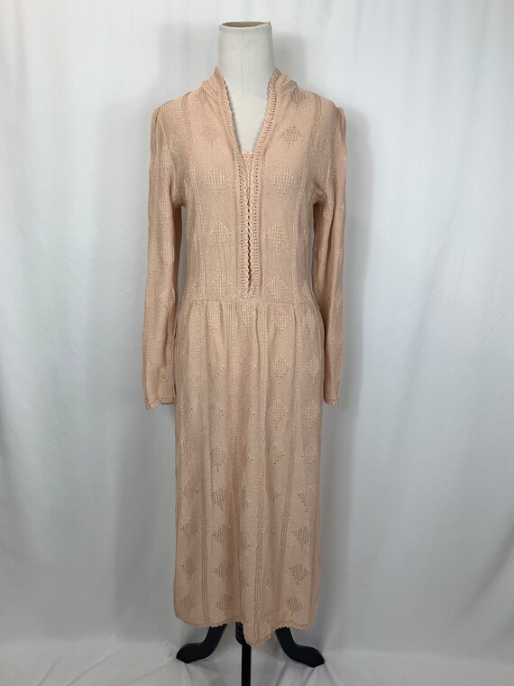 Vintage Dusty Pink Knit Sweater Dress