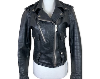 Early 80's Harley Davidson Black Leather Motorcycle Jacket 34