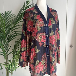 Pyjama bleu fleuri Victoria&#39;s Secret des années 90