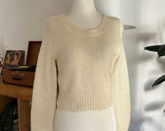 90's Cropped Mohair Knit Sweater