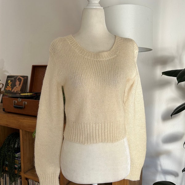 90's Cropped Mohair Knit Sweater