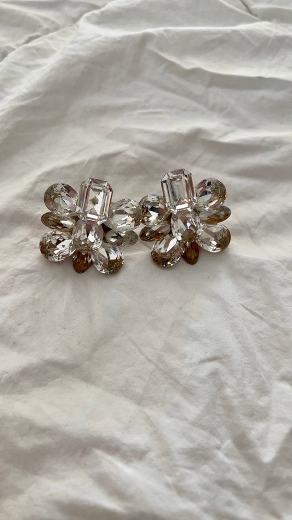 Vintage Wendy Gell Rhinestone Statement Earrings