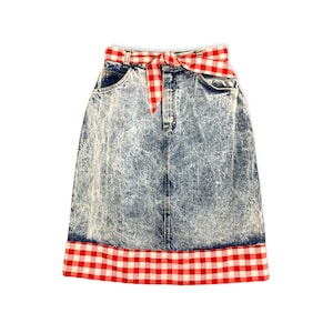 Vintage Acid Wash Denim Pencil Skirt