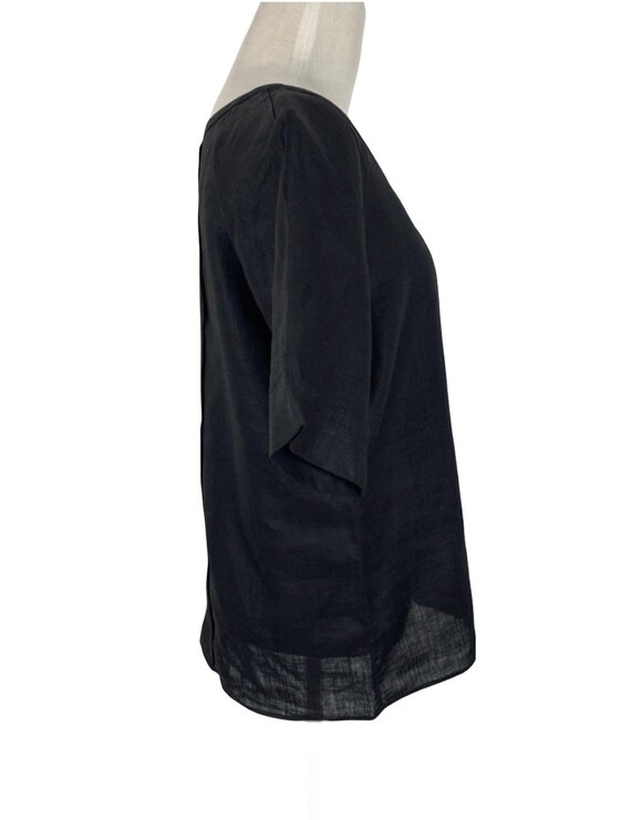 Yves Saint Laurent Silk Black Linen Blouse - image 3