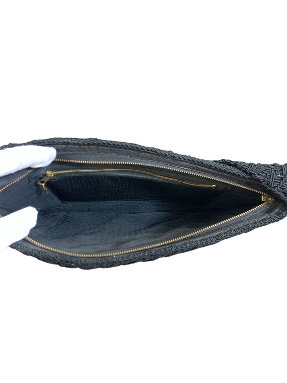 40's Black Corde Shoulder Bag - image 4