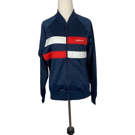 80's Vintage Navy Blue Adidas Track Jacket - image 1