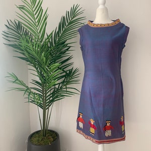 60's Embroidered Souvenir Shift Dress image 1