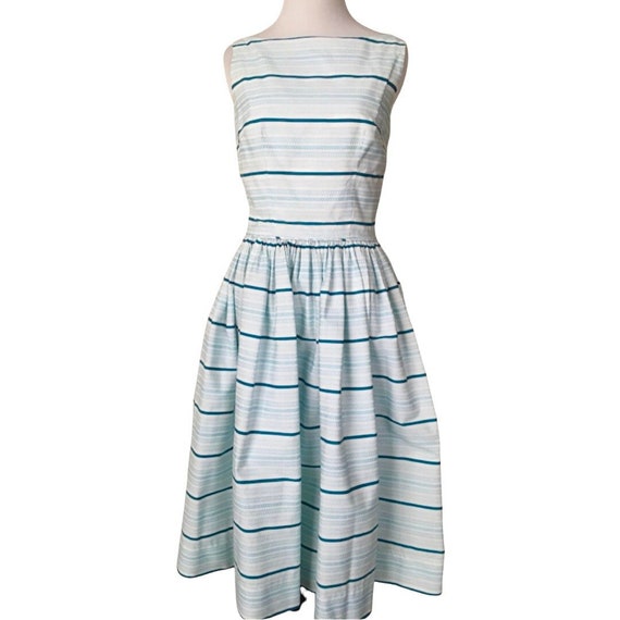 Vintage Striped Fit & Flare Sun Dress - image 1