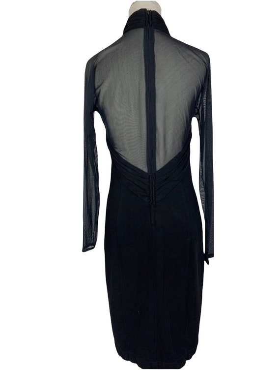 90's Sheer Black Bodycon Dress - image 4
