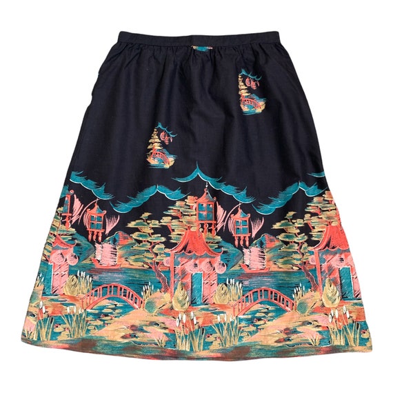 Vintage Souvenir Painted A-Line Skirt - image 1