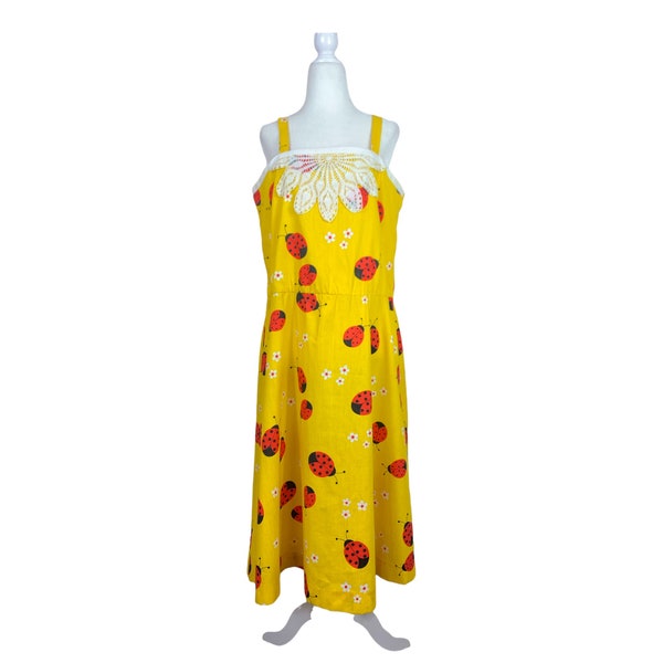 Vintage Lady Bug Fit and Flare Sundress.